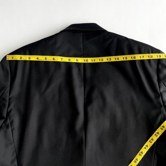 Lauren Ralph Lauren Black Wool 44R Blazer Suit Jacket Sport Coat Pewter Buttons - Picture 14 of 16